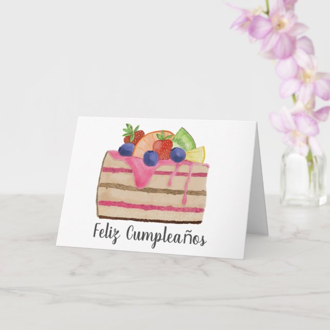 Carte Espagnol Aquarelle Fruitcake (Orchidée)