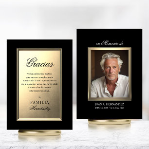 Carte ESPAGNOL Carta para funérailles   Merci Gold PHOTO