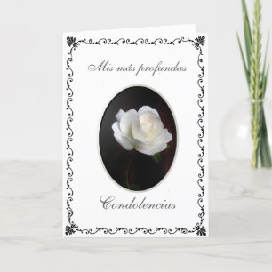 Carte Espagnol : Condolencias : blanca de rosa