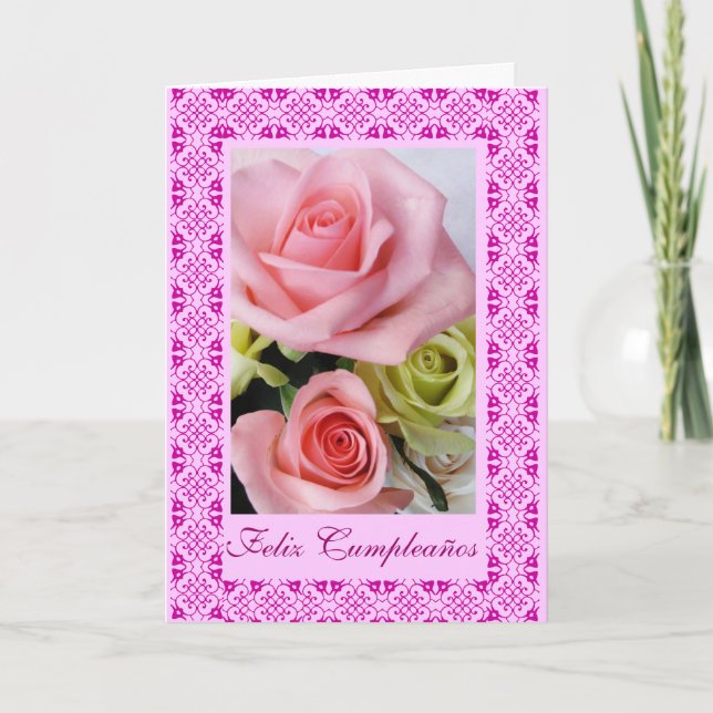 Carte Espagnol : Feliz Cumpleanos (Devant)