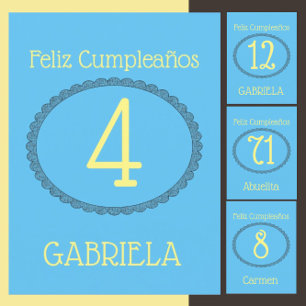 Carte Espagnol : Feliz Cumpleaños - Anniversaire