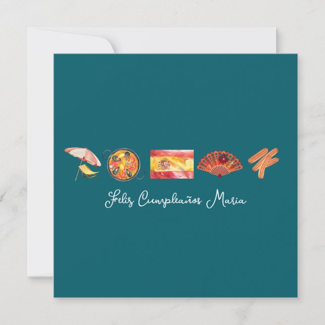 Carte Espagnol Joyeux Anniversaire, Feliz Cumpleaños Esp (Devant)