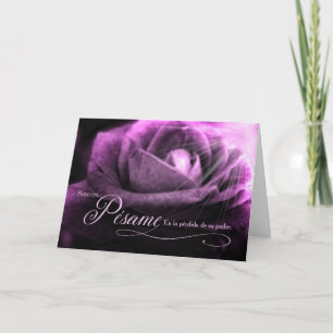 Carte Espagnol Perte d'un père Sympathie Purple Rose