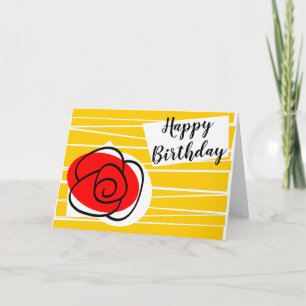 Carte Espagnol Rose Anniversaire Texte paysage