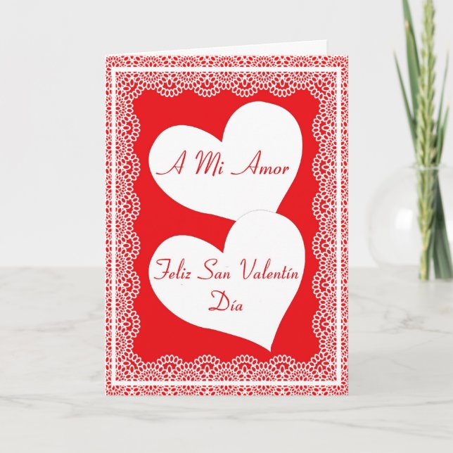 Carte espagnole de Saint-Valentin pour mon amour (Devant)