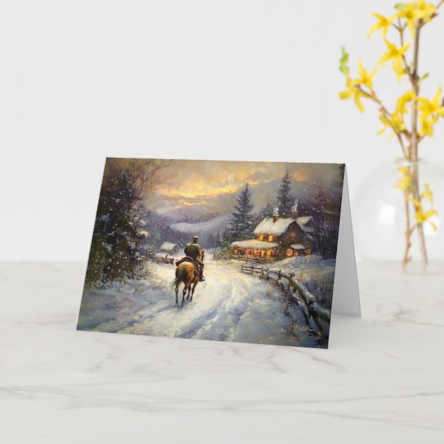 Carte Espoir d'être à la maison pour Noël (Fleur jaune)