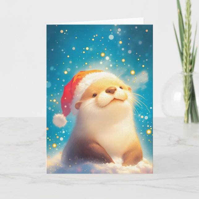 Carte Esprit de Noël de la loutre (Devant)