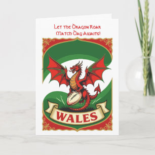 Carte Esprit de Rugby Pur Motif Dragon Rouge