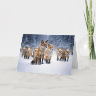 Carte Esprit du solstice d'hiver avec des renards