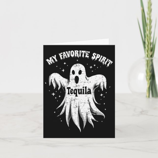 Carte Esprit préféré Tequila Boire Fantôme Halloween C (Devant)