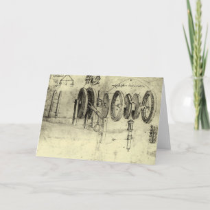 Carte Esquisse technique de Leonardo da Vinci d'une roue