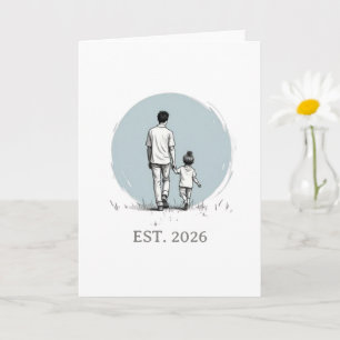 Carte EST Année Personnalisée Papa & Fille Minimaliste