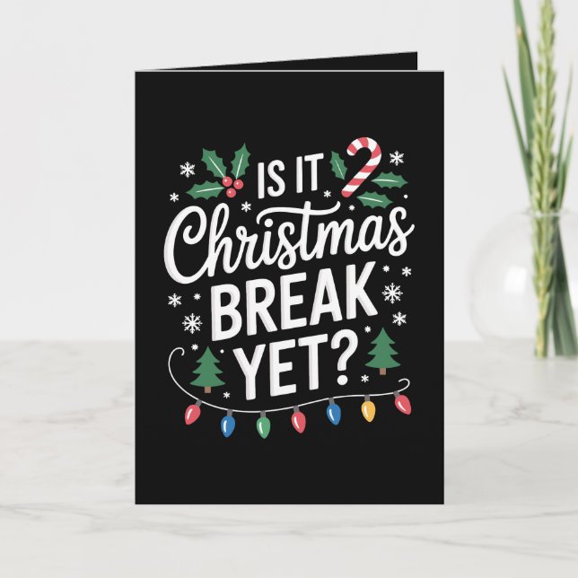 Carte Est-ce déjà les vacances de Noël, arbre de houx à  (Devant)