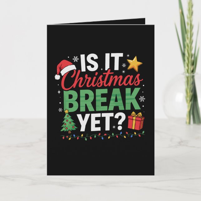 Carte Est-ce déjà les vacances de Noël, chapeau de Père  (Devant)