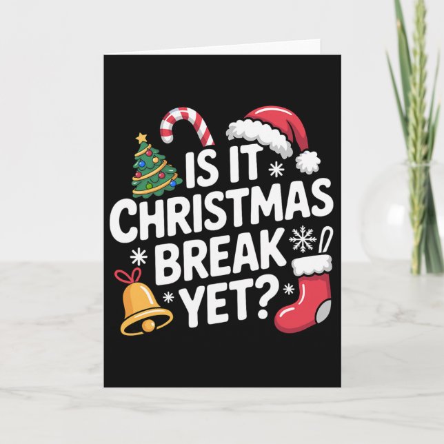 Carte Est-ce déjà les vacances de Noël Drôle de Noël pou (Devant)