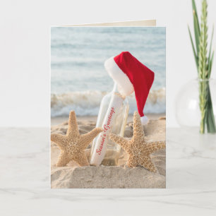 Carte Estarfish de Noël avec message en bouteille
