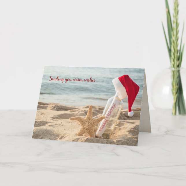 Carte Estarfish de Noël avec message en bouteille (Devant)