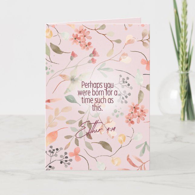 Carte Esther 4:14 Art de verset biblique chrétien (Devant)