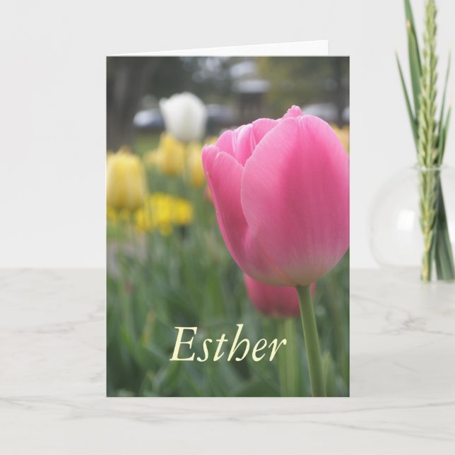 Carte Esther Girls nom Tulip Greeting Card (Devant)