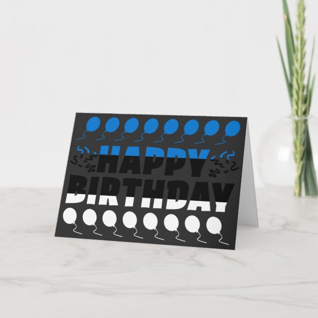 Carte Estonie Drapeau patriotique Anniversaire (Devant)