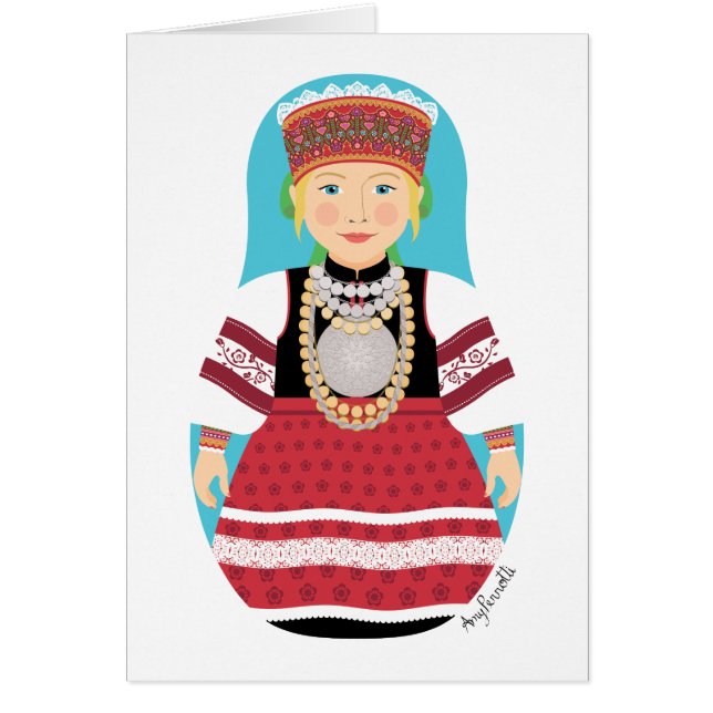 Carte Estonienne Seto Matryoshka (Devant)