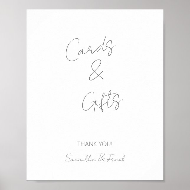 Carte et cadeau Poster Elegant Script Argent (Devant)