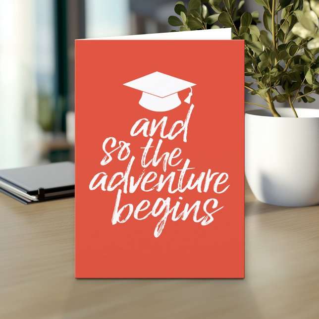 Carte Et Donc L'Aventure Commence - Cap Graduation (And so the adventure begins - Custom Graduation Greeting Card)