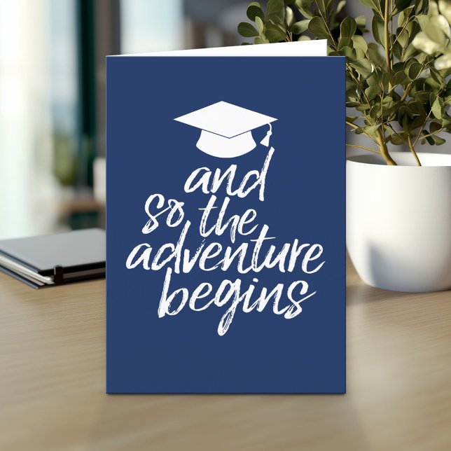 Carte Et Donc L'Aventure Commence - Graduation (And so the adventure begins - Custom Graduation Greeting Card)