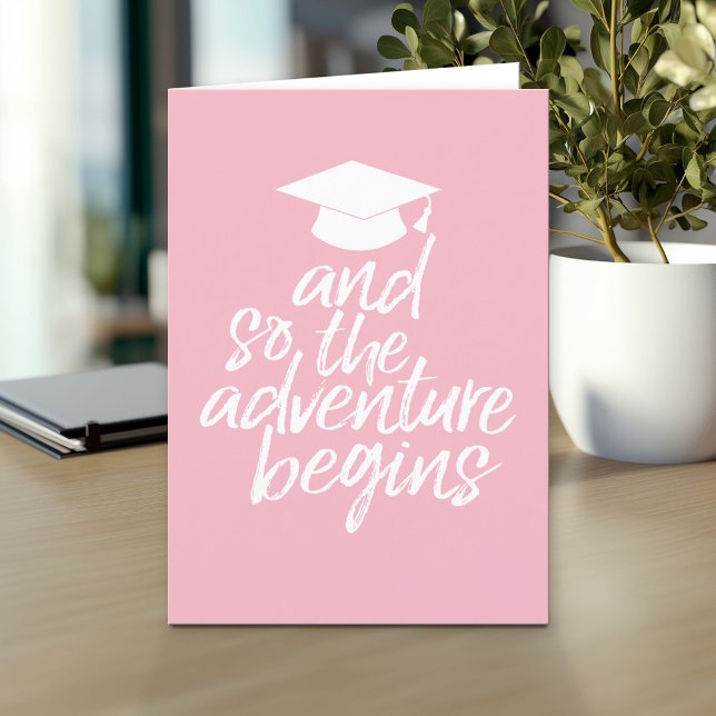 Carte Et Donc L'Aventure Commence - Graduation (And so the adventure begins - Custom Graduation Greeting Card)