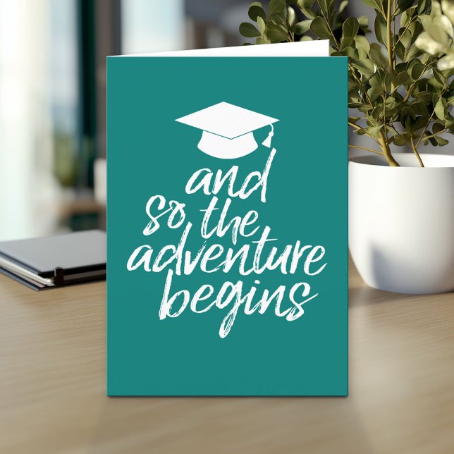 Carte Et Donc L'Aventure Commence - Graduation (And so the adventure begins - Custom Graduation Greeting Card)