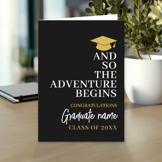 Carte Et Donc L'Aventure Commence La Graduation Black Go