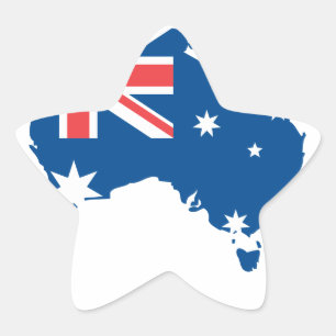 carte et drapeau australiens - autocollant