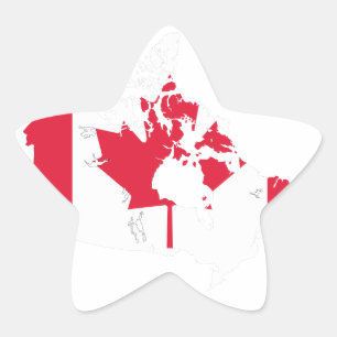 Carte et drapeau du Canada - autocollant