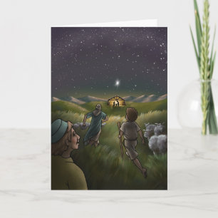 Carte Et Les Bergers Sont Venus Voir Baby Jesus.