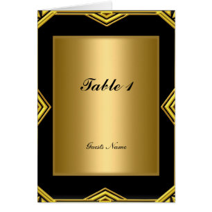 Carte et menu de placement de table Gold et Black