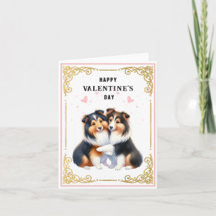 Carte Étagère   Shetland Sheepdog   Saint Valentin