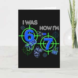 Carte Était 6 7 drôle 67 six sept mème laser tag anniver