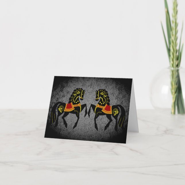 Carte Étalon noir frison/beauté noire, blanc, argent (Devant)
