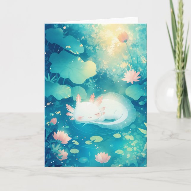 Carte Étang de fleurs de sérénité Axolotl (Devant)