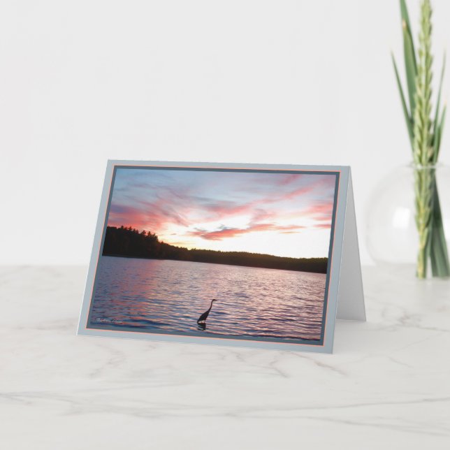 Carte Étang de Walden : Héron avec la citation (Devant)