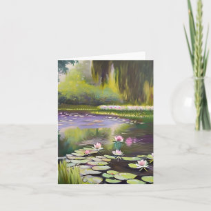 Carte Étang et nénuphars aquarelle personnalisables