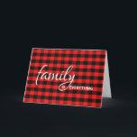 Carte Étape Buffalo Plaid de Brother Anniversaire<br><div class="desc">Anniversaire du frère step avec arrière - plan de buffle rouge et noir. Seul le message interne peut être modifié.</div>