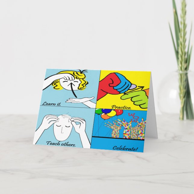 Carte Étapes d'ASL quatre au succès (Devant)