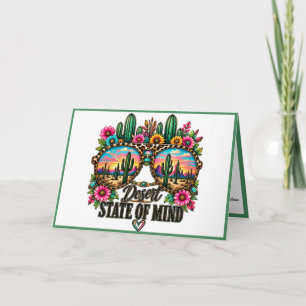 Carte État d'esprit bohème du désert Cactus Coucher de s