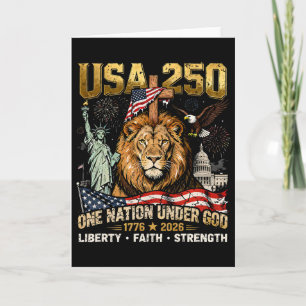 Carte États-Unis 250 Une nation sous Dieu Lion Liberté F