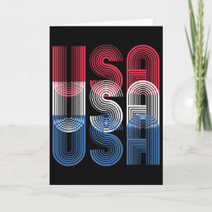 Carte États-Unis 4 juillet Rétro Fête de l'Indépendance