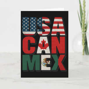 Carte États-Unis Can Mex Drapeau Football Amérique du No