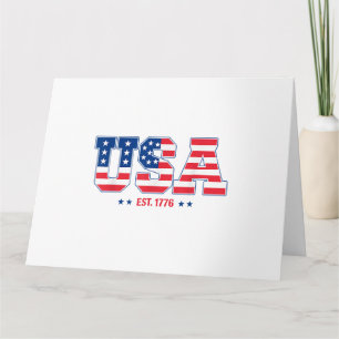 Carte États-Unis EST 1776 Drapeau patriotique américain 