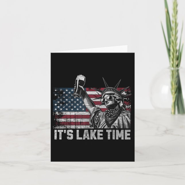 Carte Été C'est le lac Time Beer Statue de la Liberté 4e (Devant)