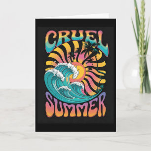 Carte Été cruel rétro vague palmier vacances